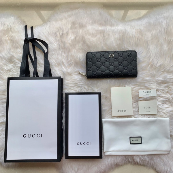 HOT SALE GUCCI LEATHER ZIP AROUND WALLET