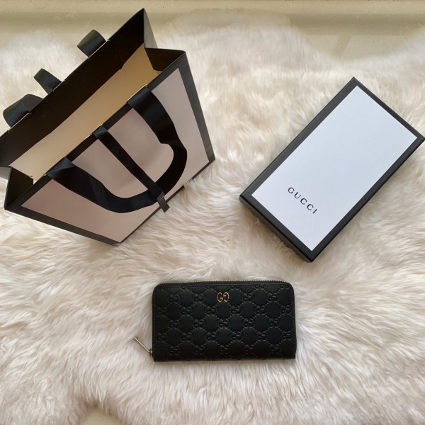 HOT SALE GUCCI LEATHER ZIP AROUND WALLET