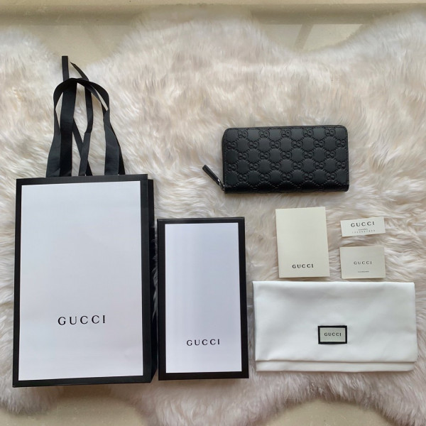 HOT SALE GUCCI LEATHER ZIP AROUND WALLET