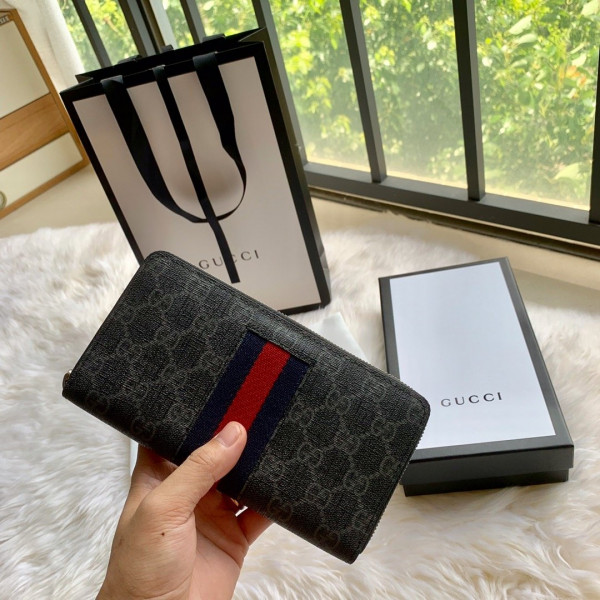 HOT SALE GUCCI LEATHER ZIP AROUND WALLET