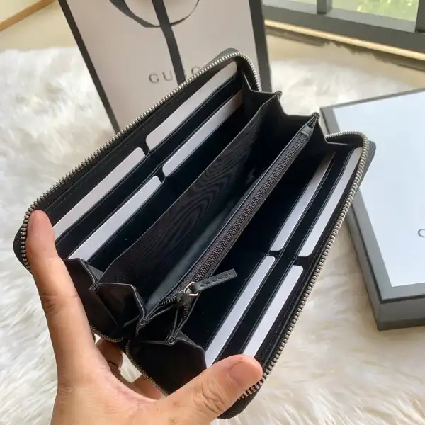 Affordable GUCCI LEATHER ZIP AROUND WALLET