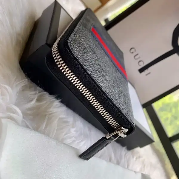 Affordable GUCCI LEATHER ZIP AROUND WALLET