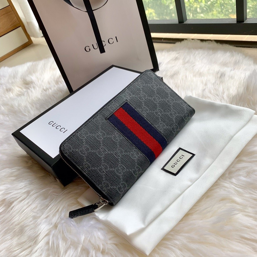 HOT SALE GUCCI LEATHER ZIP AROUND WALLET