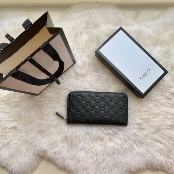 HOT SALE GUCCI LEATHER ZIP AROUND WALLET