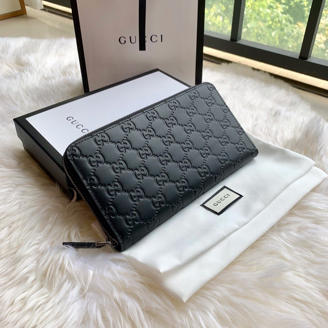 HOT SALE GUCCI LEATHER ZIP AROUND WALLET