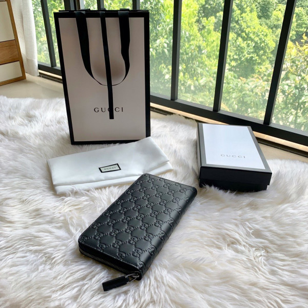 HOT SALE GUCCI LEATHER ZIP AROUND WALLET