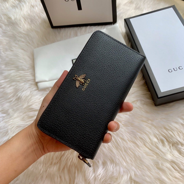 HOT SALE GUCCI LEATHER ZIP AROUND WALLET