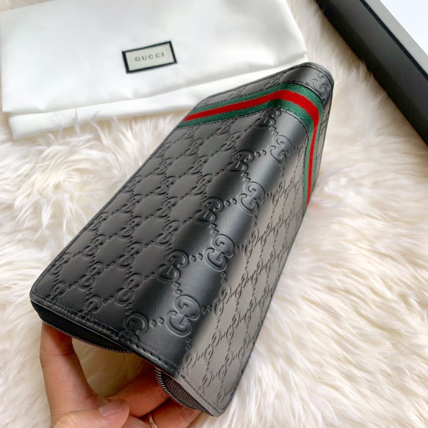 HOT SALE GUCCI LEATHER ZIP AROUND WALLET