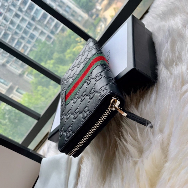 HOT SALE GUCCI LEATHER ZIP AROUND WALLET