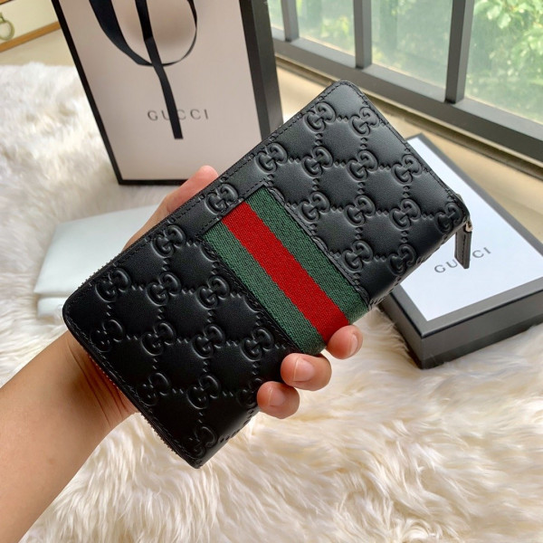 HOT SALE GUCCI LEATHER ZIP AROUND WALLET