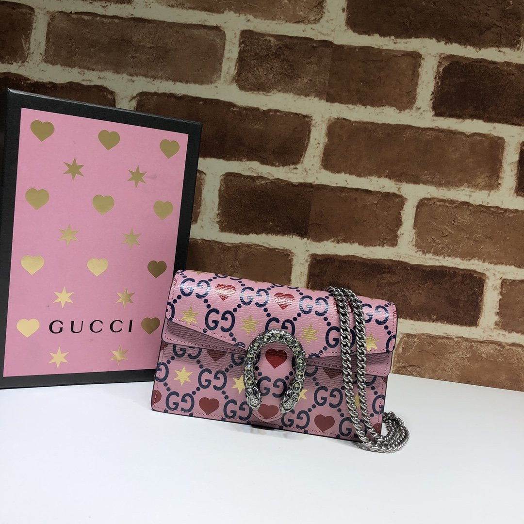 HOT SALE GUCCI Valentine's Day Limited Edition Dionysus leather super mini bag