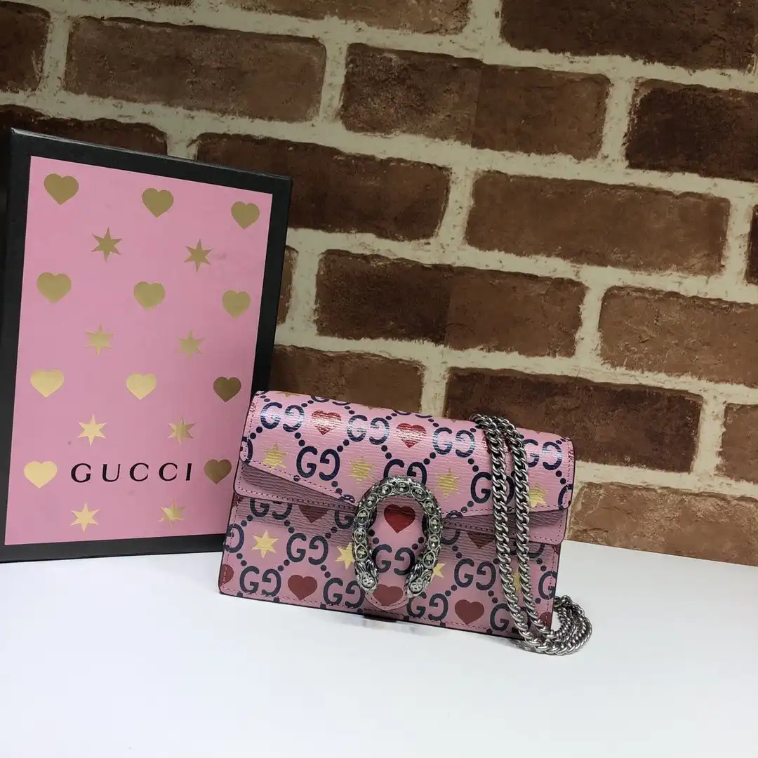 GUCCI Valentine's Day Limited Edition Dionysus leather super mini bag