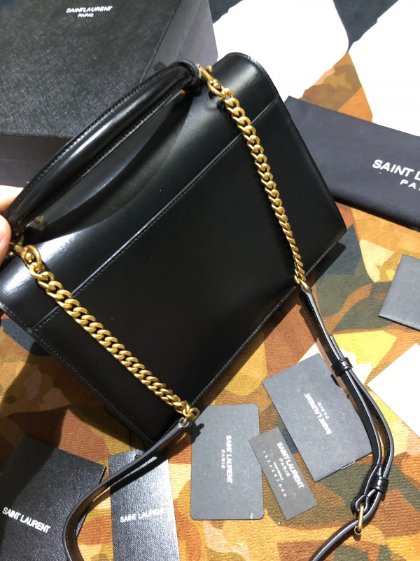 HOT SALE YSL MEDIUM SUNSET SATCHEL IN SMOOTH LEATHER