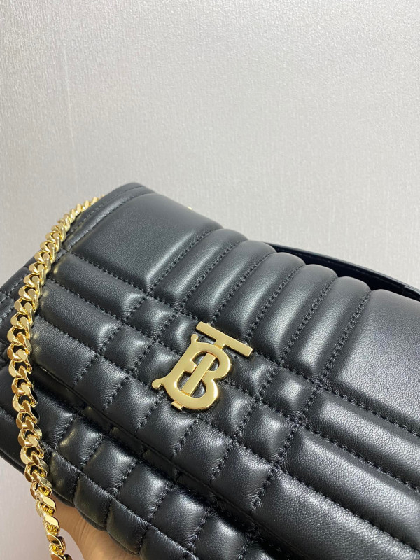 HOT SALE BURBERRY Small Quilted Lambskin Lola Satchel