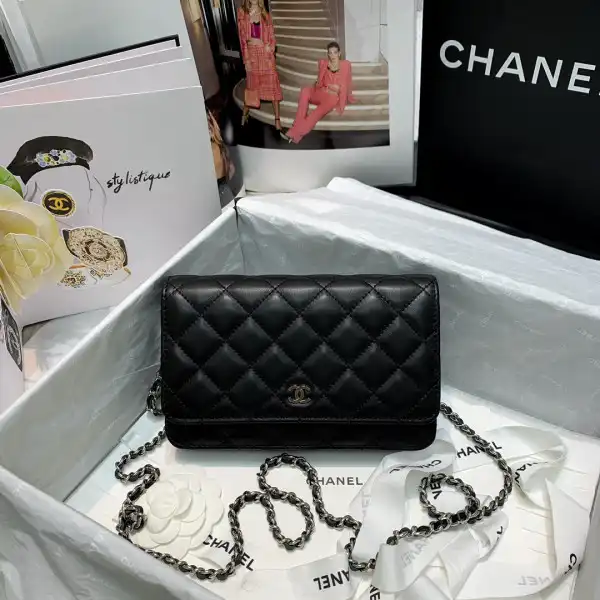 CHANEL CHAIN WALLET LAMBSKIN NEW EDITION