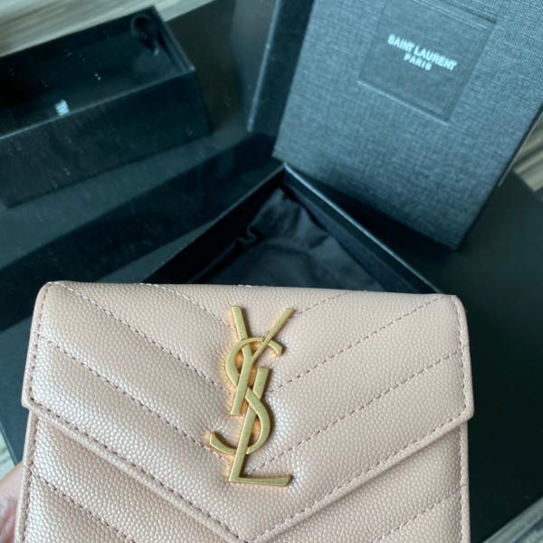 [FREE SHIPPING] YSL MONOGRAM SMALL ENVELOPE WALLET IN