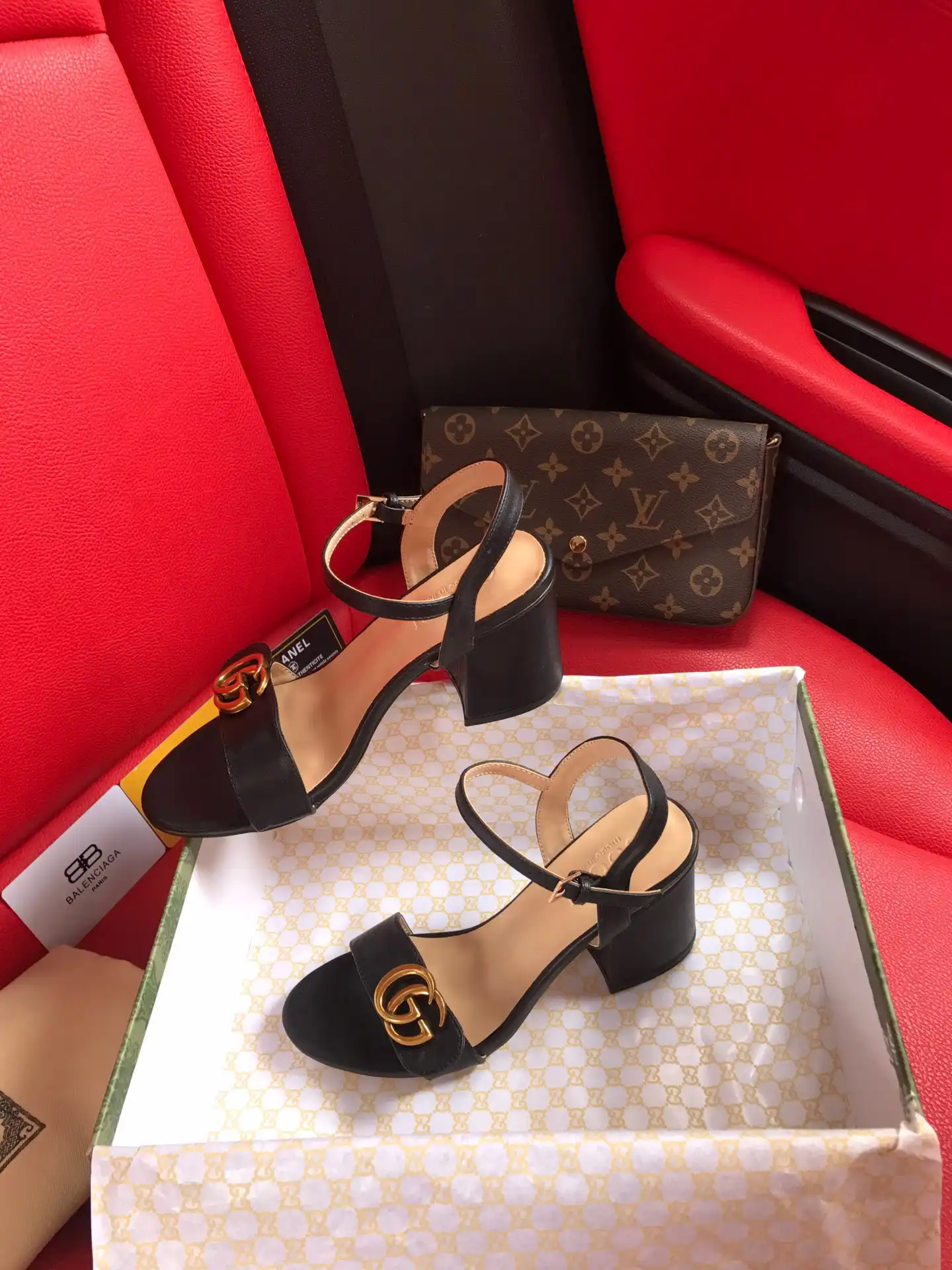 First Bag Ru GUCCI Leather mid-heel sandal