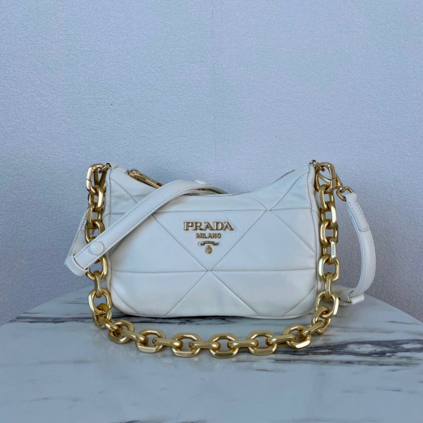 HOT SALE PRADA System nappa leather patchwork bag