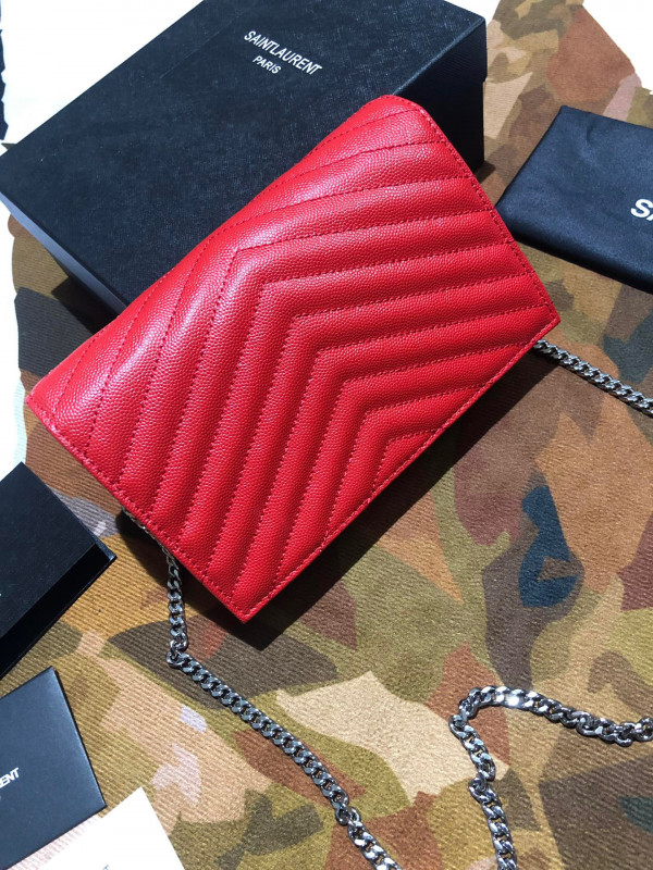 HOT SALE YSL CASSANDRE MATELASSÉ CHAIN WALLET