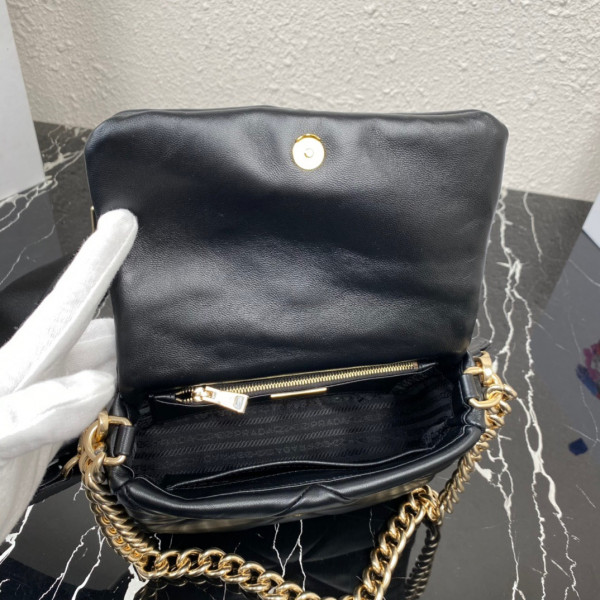 HOT SALE PRADA System nappa leather patchwork bag