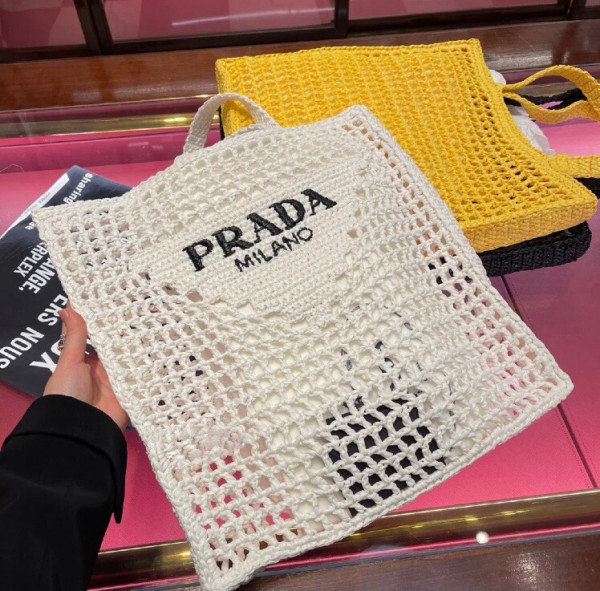 HOT SALE Prada Raffia tote bag