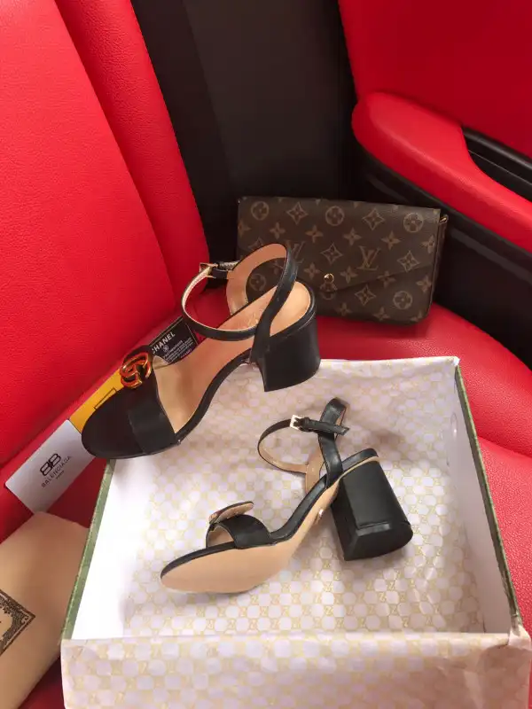 First Bag Ru GUCCI Leather mid-heel sandal