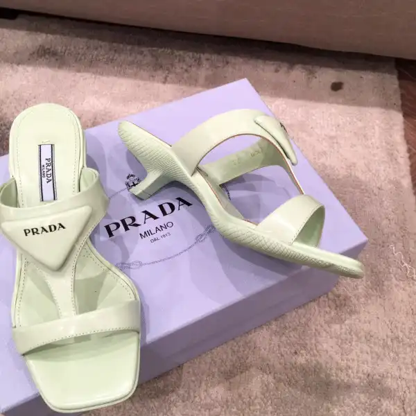 PRADA Brushed leather high-heeled thong sandals