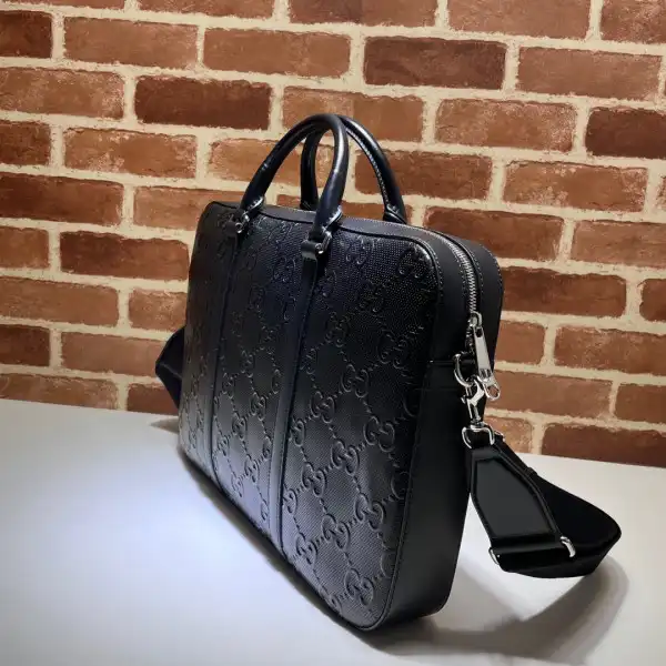 GUCCI GG embossed briefcase