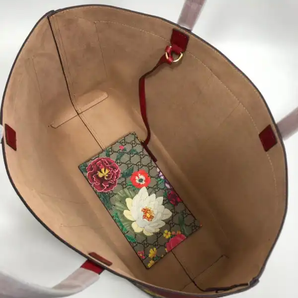 Cheap TO GUCCI GG Supreme Monogram Flora Web Large Ophidia Tote