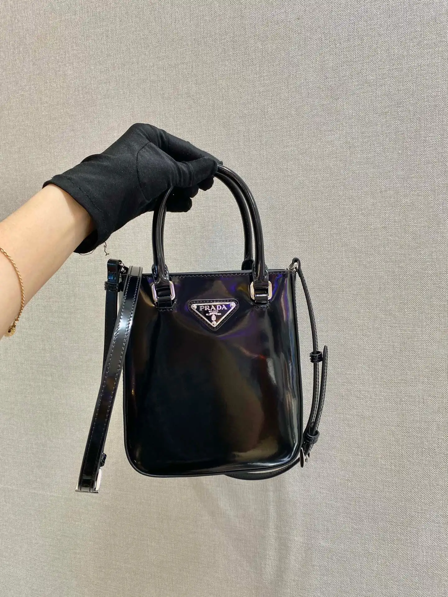 REP PRADA Small brushed leather tote