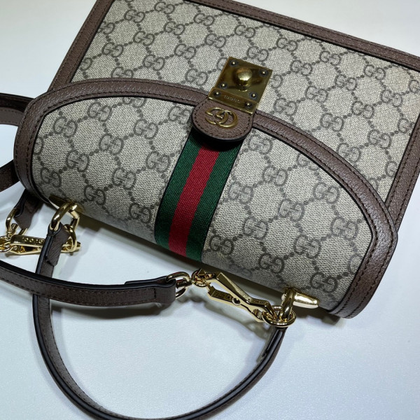 HOT SALE GUCCI Ophidia small top handle bag with Web