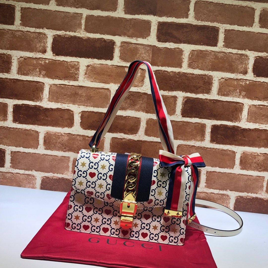 HOT SALE GUCCI Sylvie Bee Star small shoulder bag