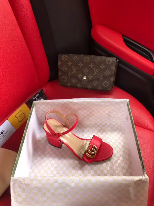 First bag ru GUCCI Leather mid-heel sandal