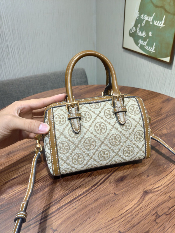 HOT SALE TORY BURCH T MONOGRAM Mini jacquard wine barrel bag