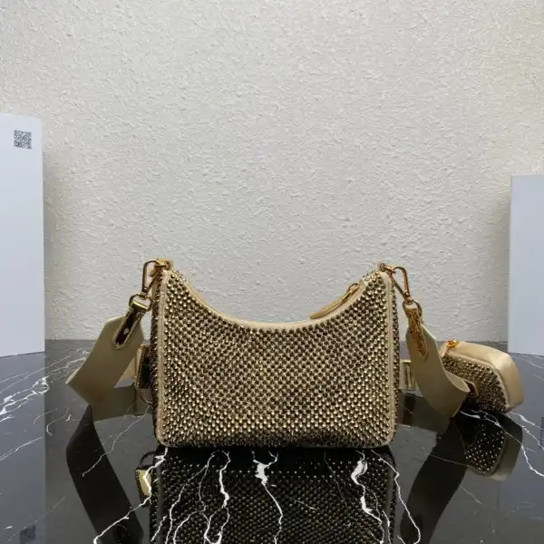 Prada Re-Edition 2005 satin bag with crystals