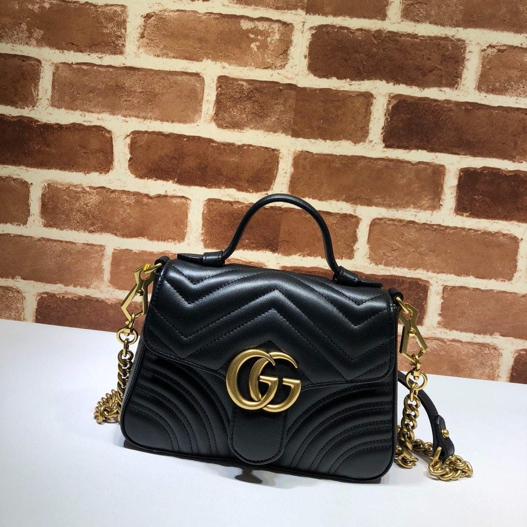 HOT SALE GUCCI GG Marmont mini top handle bag