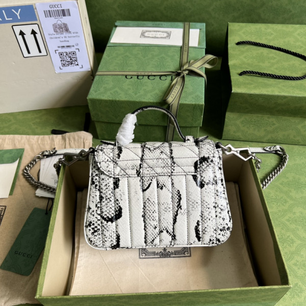 HOT SALE GUCCI GG Marmont python mini top handle bag