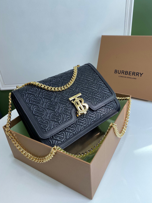 HOT SALE BURBERRY Medium Quilted Monogram Lambskin TB Bag