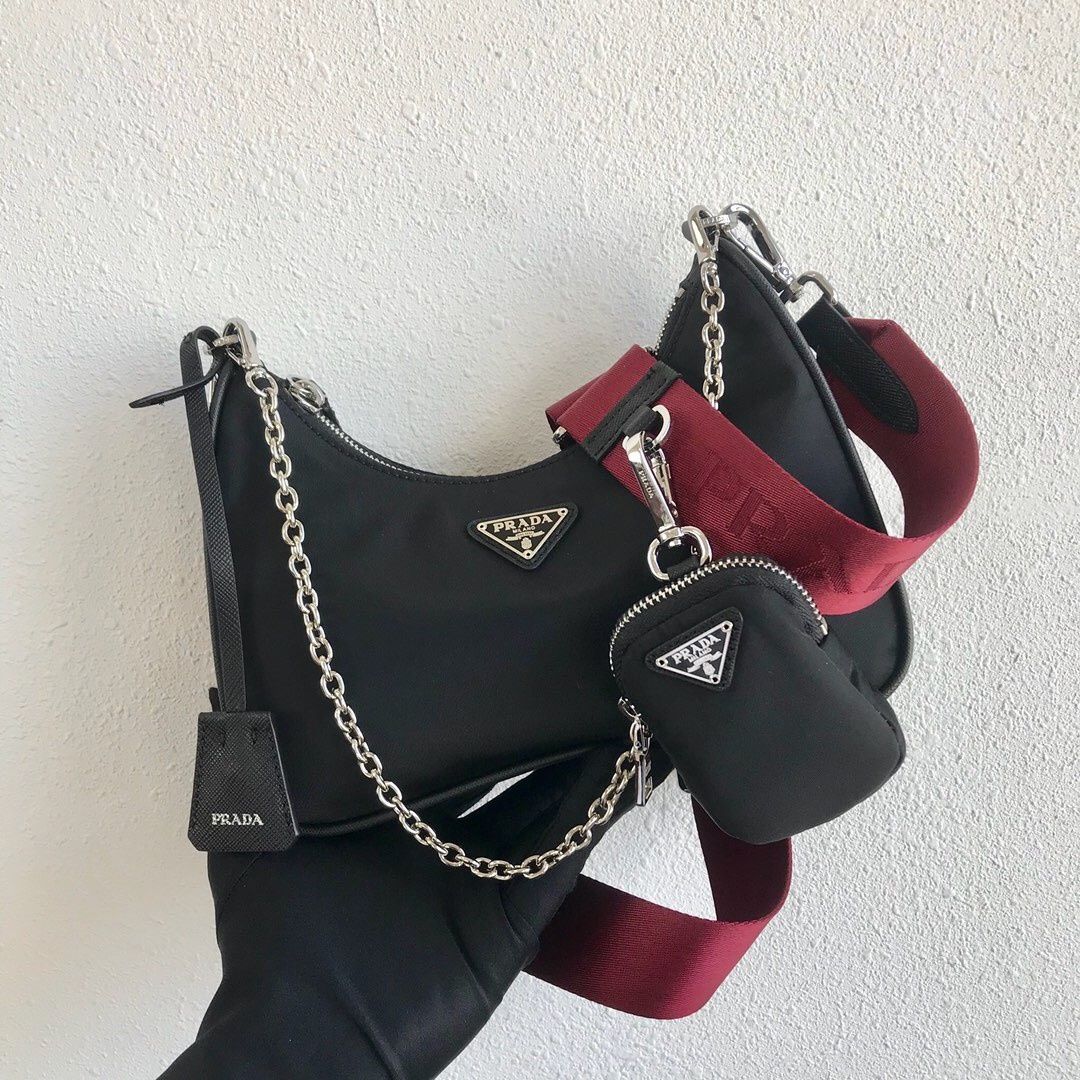 HOT SALE PRADA NYLON HOBO BAG