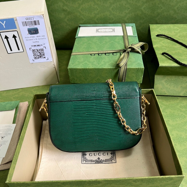 HOT SALE Gucci Horsebit 1955 lizard mini bag