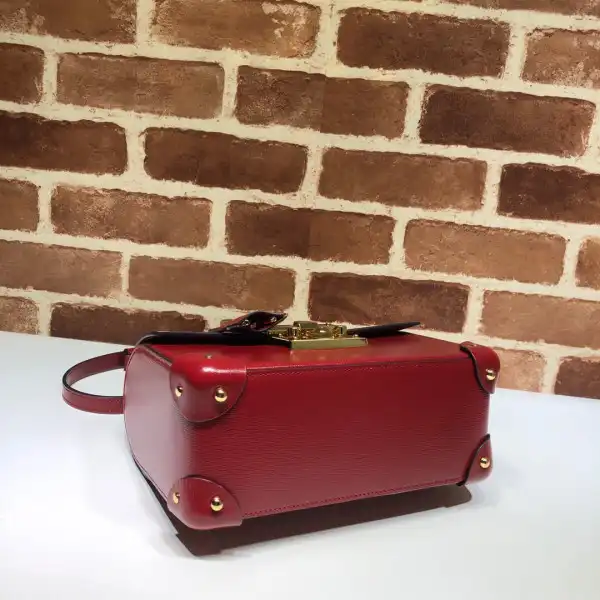 GUCCI Padlock GG small bamboo shoulder bag