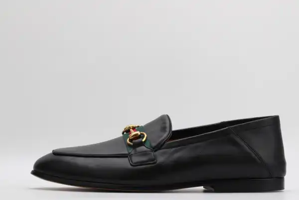 First bag ru GUCCI Men's leather Horsebit loafer with Web