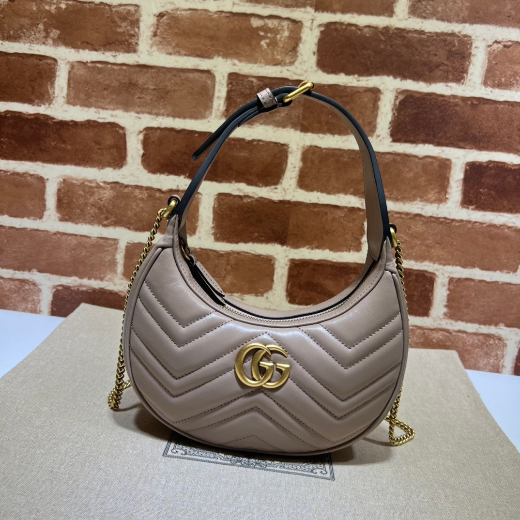 HOT SALE GUCCI GG Marmont half-moon-shaped mini bag