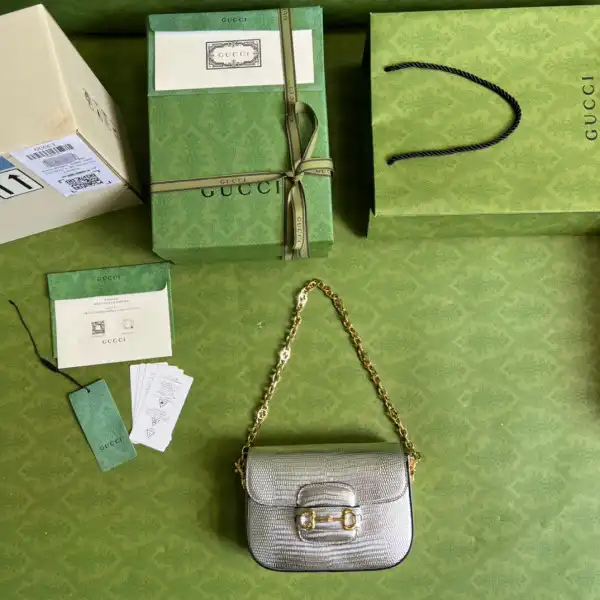 Frstbag ru Gucci Horsebit 1955 lizard mini bag