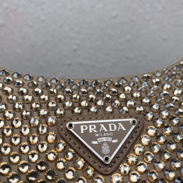 HOT SALE PRADA Satin mini-bag with artificial crystals