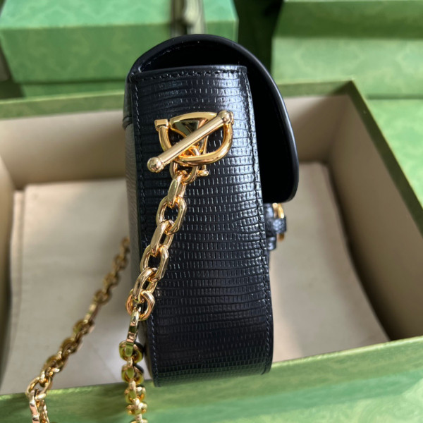 HOT SALE Gucci Horsebit 1955 lizard mini bag