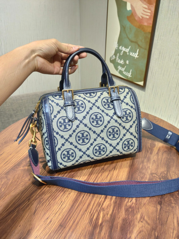 HOT SALE TORY BURCH T MONOGRAM jacquard wine barrel bag