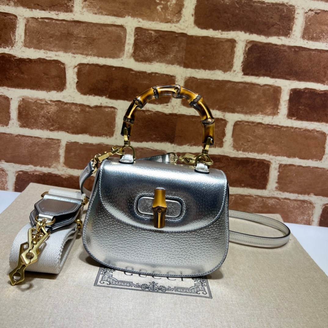 HOT SALE GUCCI Mini top handle bag with Bamboo