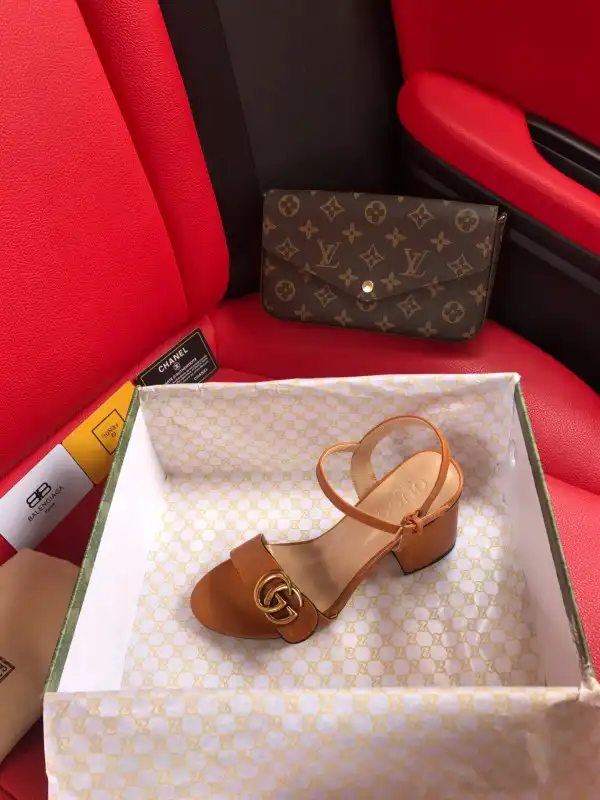 First bag ru GUCCI Leather mid-heel sandal