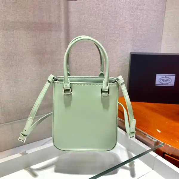 PRADA Small brushed leather tote